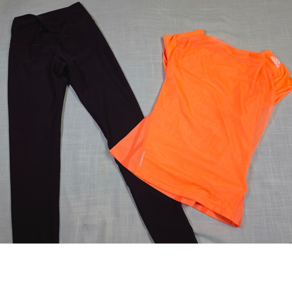 Adidas Adizero Formotion Running Top Neon Orange Mesh Athletic Shirt Womens
